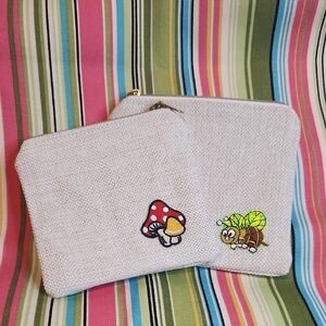 Charming Beige Kids Pouches with Embroidery